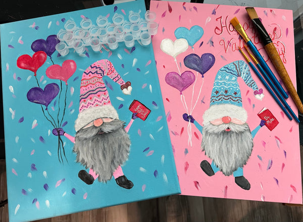 Paint Party Kit - Gnome Valentines - Inspirate to Paint Designs