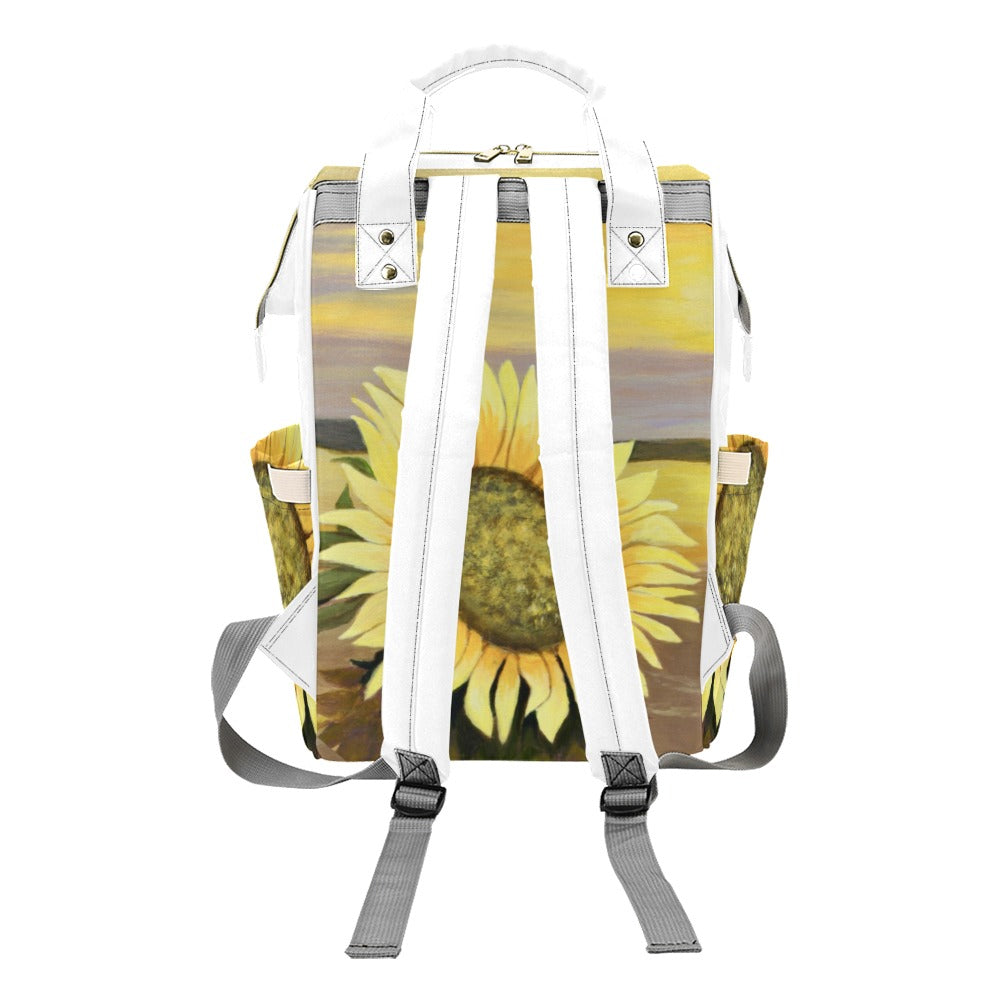 Sunflower Beach Backpack Multi-Function Diaper Bag - Inspirate to Paint Designs