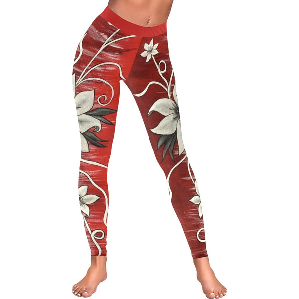 Tribal Lil Leggings Red - High Rise Leggings - Inspirate to Paint Designs
