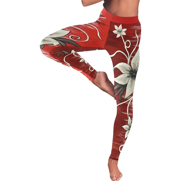 Tribal Lil Leggings Red - High Rise Leggings - Inspirate to Paint Designs