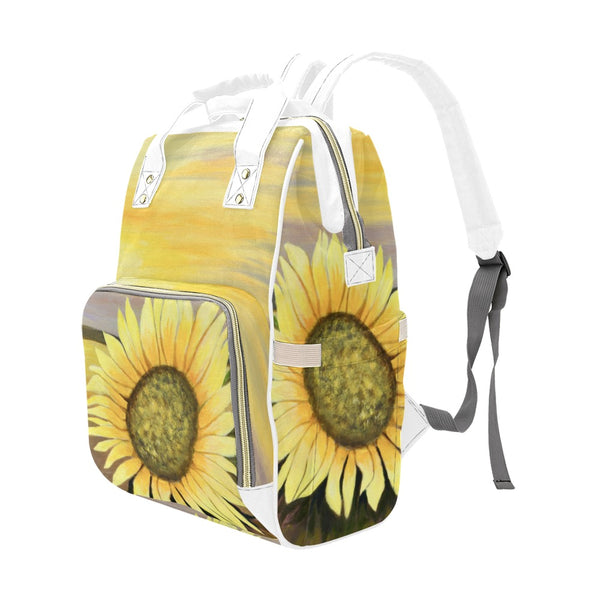 Sunflower Beach Backpack Multi-Function Diaper Bag - Inspirate to Paint Designs