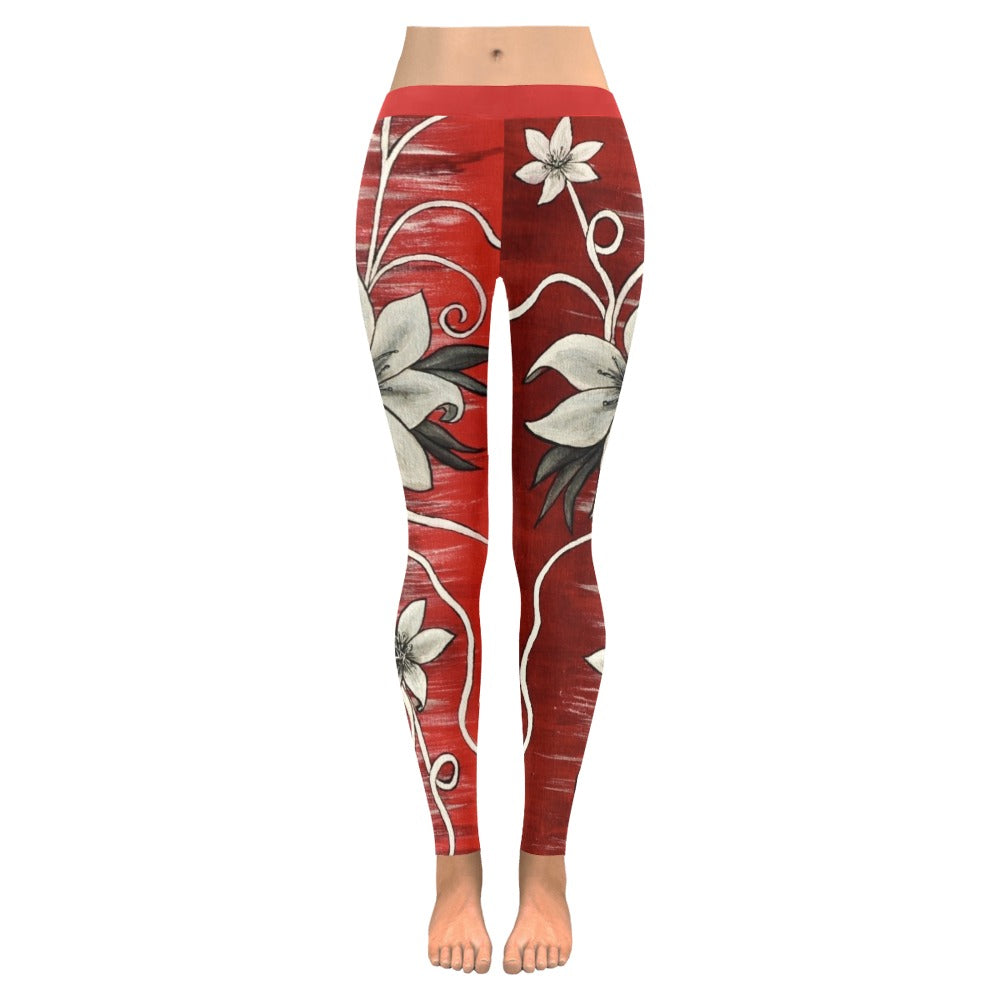 Tribal Lil Leggings Red - High Rise Leggings - Inspirate to Paint Designs