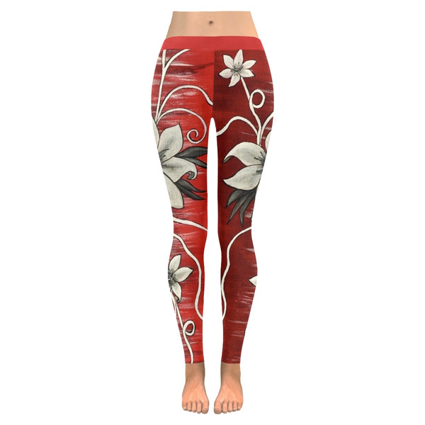 Tribal Lil Leggings Red - High Rise Leggings - Inspirate to Paint Designs