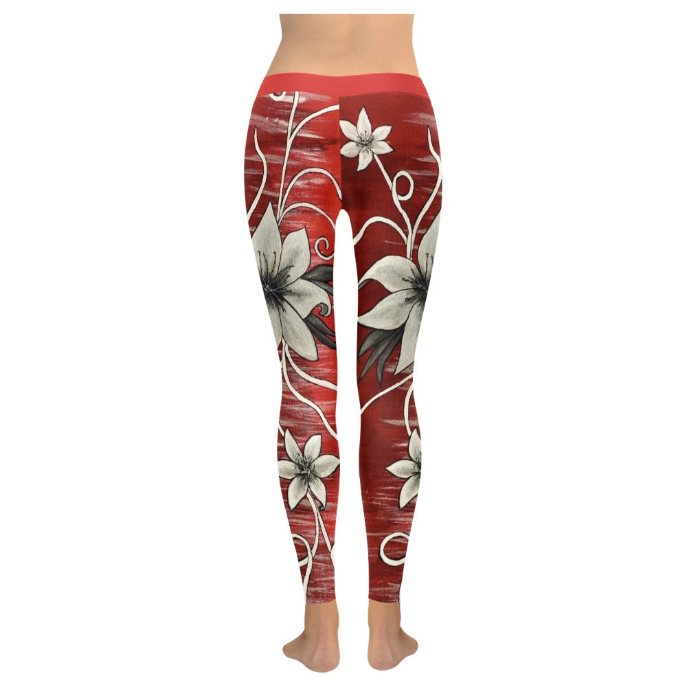Tribal Lil Leggings Red - High Rise Leggings - Inspirate to Paint Designs