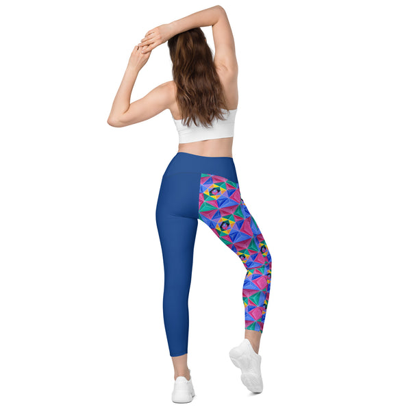 Trifecta Pattern Leggings Yoga Compression with pockets - Inspirate to Paint Designs