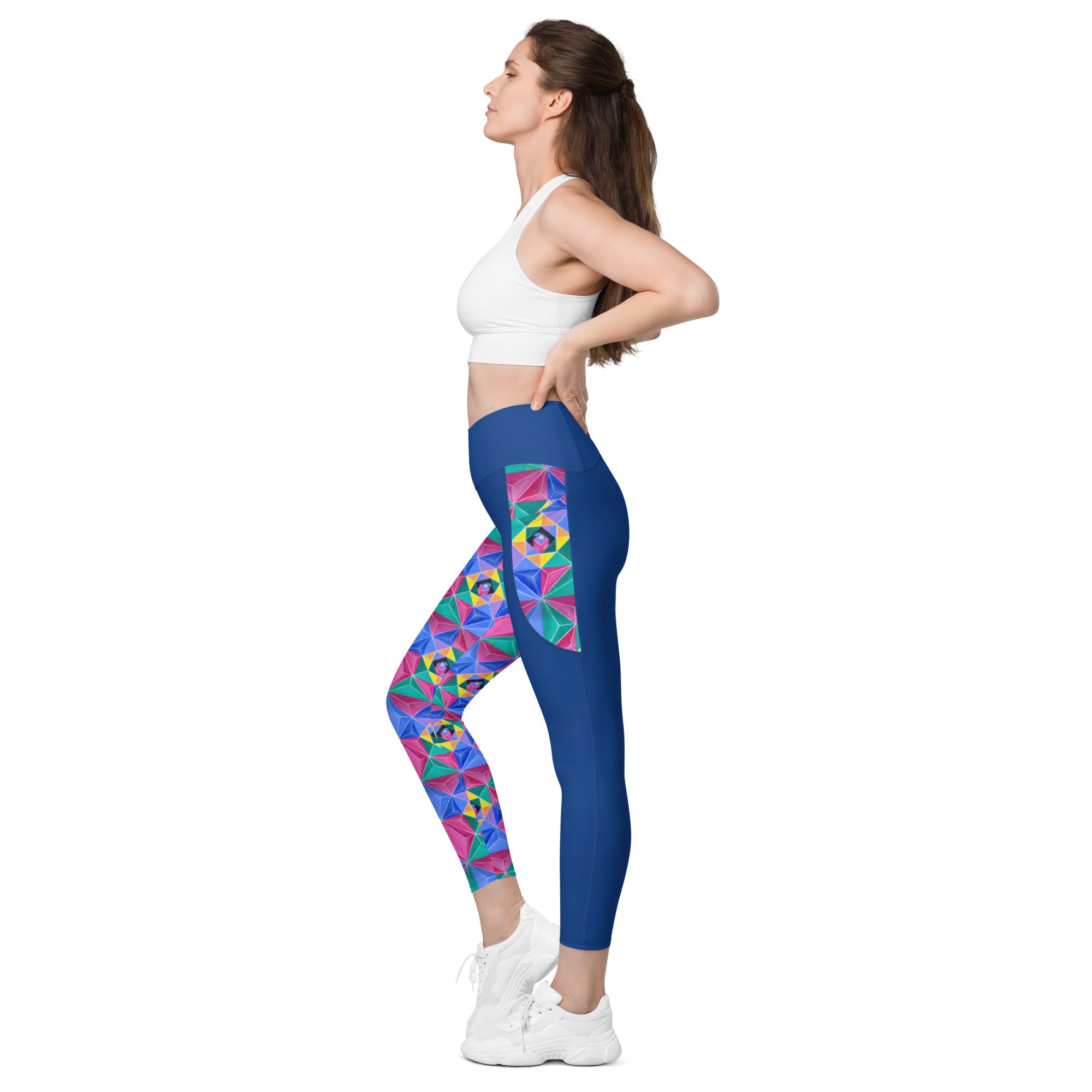 Trifecta Pattern Leggings Yoga Compression with pockets - Inspirate to Paint Designs