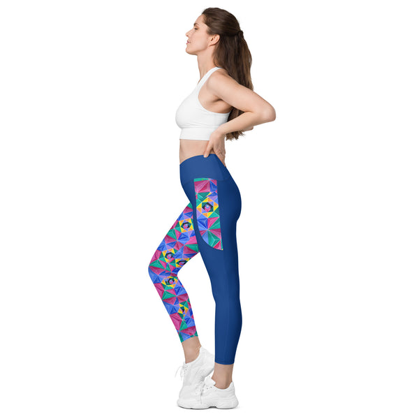 Trifecta Pattern Leggings Yoga Compression with pockets - Inspirate to Paint Designs